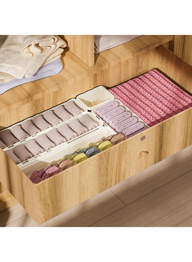 Marcolo Adjustable Plastic Drawer Organizer Basket – Expandable BPA-Free Storage Tray for Kitchen, Office, or Bathroom – White (Compact) - Image 2